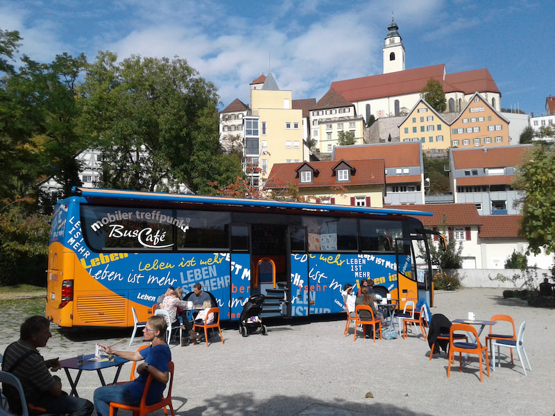 04.-06.06.21 BusCafé auf dem Löwenplatz in Weingarten